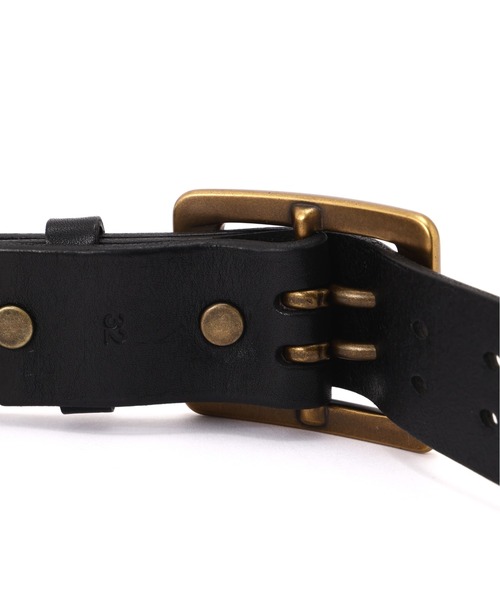 AVIREX(アヴィレックス)の「《直営店限定》COW LEATHER BELT DOUBLE PIN / カウレザー ダブル ピン ベルト / AVIREX /アヴィレックス(ベルト・メンズ・ダークブラウン/ブラック/キャメル・34inch/32inch/28inch/30inch/36inch)」の9枚目の写真