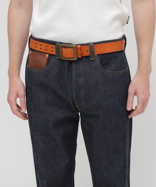 AVIREX(アヴィレックス)の「《直営店限定》COW LEATHER BELT DOUBLE PIN / カウレザー ダブル ピン ベルト / AVIREX /アヴィレックス(ベルト・メンズ・ダークブラウン/ブラック/キャメル・34inch/32inch/28inch/30inch/36inch)」の15枚目の写真