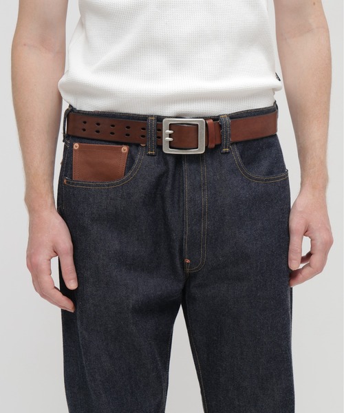 AVIREX(アヴィレックス)の「《直営店限定》COW LEATHER BELT DOUBLE PIN / カウレザー ダブル ピン ベルト / AVIREX /アヴィレックス(ベルト・メンズ・ダークブラウン/ブラック/キャメル・34inch/32inch/28inch/30inch/36inch)」の16枚目の写真