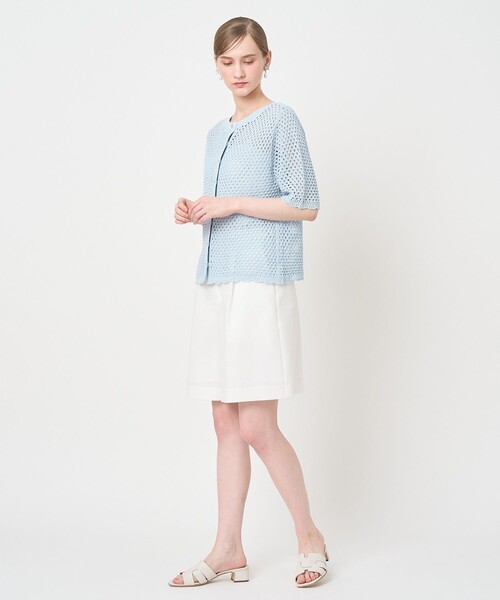 ANAYI（アナイ）の「ドライスラブハーフパンツ〈セットアップ対応商品〉（その他パンツ・レディース・ブルー/ネイビー/ホワイト・38/36）」の16枚目の写真