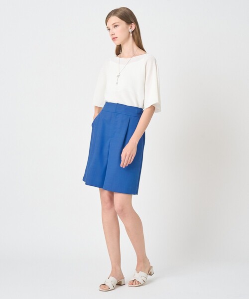 ANAYI（アナイ）の「ドライスラブハーフパンツ〈セットアップ対応商品〉（その他パンツ・レディース・ブルー/ネイビー/ホワイト・38/36）」の21枚目の写真