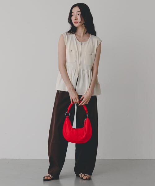 SENSE OF PLACE by URBAN RESEARCH(センスオブプレイスバイアーバンリサーチ)の「撥水 コードハンドルパフバッグ(ハンドバッグ・レディース・ブラック/レッド/ベージュ・ONE)」の7枚目の写真