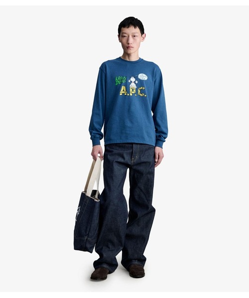 A.P.C.（アーペーセー）の「T-SHIRT LONG SLEEVE A.P.C. X BRAINDEAD（Tシャツ/カットソー・メンズ・ブルー・S/M/L）」の2枚目の写真