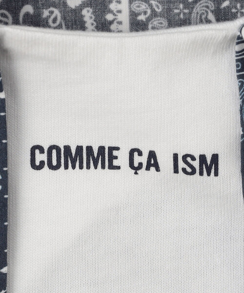 COMME CA ISM(コムサイズム)の「バンダナ柄プリント フェイクレイヤード カバーオール(ロンパース・キッズ・ベージュ/ネイビー・70-80cm)」の9枚目の写真
