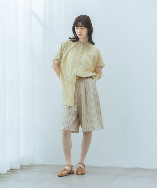 LAKOLE（ラコレ）の「＜多機能ウェア＞バックシャーリングノースリーブブラウス / 659862（シャツ/ブラウス・レディース・オフホワイト/ブルー/ブラック/ベージュ・FREE）」の5枚目の写真