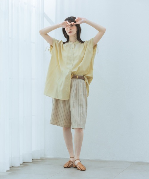LAKOLE（ラコレ）の「＜多機能ウェア＞バックシャーリングノースリーブブラウス / 659862（シャツ/ブラウス・レディース・オフホワイト/ブルー/ブラック/ベージュ・FREE）」の6枚目の写真