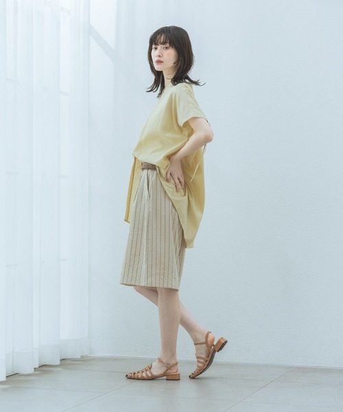 LAKOLE（ラコレ）の「＜多機能ウェア＞バックシャーリングノースリーブブラウス / 659862（シャツ/ブラウス・レディース・オフホワイト/ブルー/ブラック/ベージュ・FREE）」の8枚目の写真
