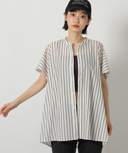 LAKOLE（ラコレ）の「＜多機能ウェア＞バックシャーリングノースリーブブラウス / 659862（シャツ/ブラウス・レディース・オフホワイト/ブルー/ブラック/ベージュ・FREE）」の16枚目の写真