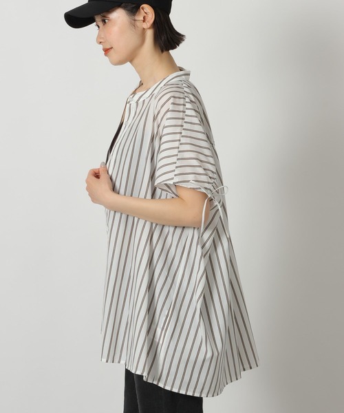 LAKOLE（ラコレ）の「＜多機能ウェア＞バックシャーリングノースリーブブラウス / 659862（シャツ/ブラウス・レディース・オフホワイト/ブルー/ブラック/ベージュ・FREE）」の18枚目の写真