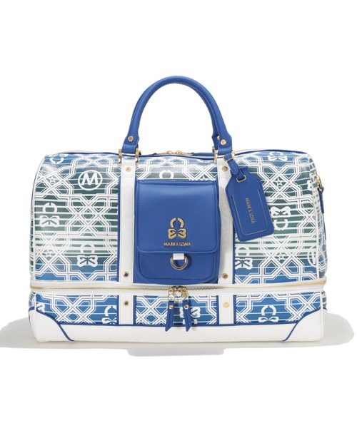Mark & Lona ボストンバッグ ブルー スカル柄 MARK & LONA（マークアンドロナ）の「Ritmo Monogram Boston bag