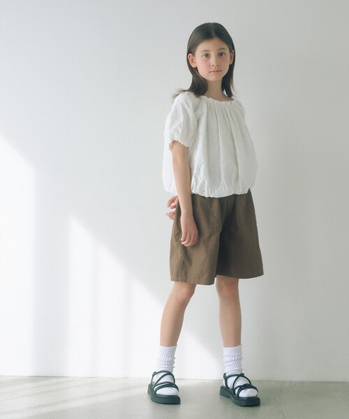 green label relaxing（グリーンレーベルリラクシング）の「デザイン レース ブラウス / キッズ 140cm-160cm（シャツ/ブラウス・キッズ・オフホワイト/ライム・160cm/150cm/140cm）」の5枚目の写真