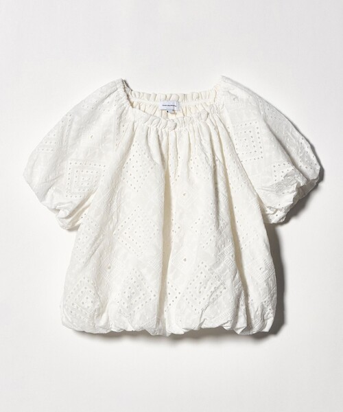 green label relaxing（グリーンレーベルリラクシング）の「デザイン レース ブラウス / キッズ 140cm-160cm（シャツ/ブラウス・キッズ・オフホワイト/ライム・160cm/150cm/140cm）」の6枚目の写真