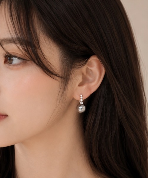 United store(ユナイテッドストア)の「パヴェフープ×ビッグパールピアス(ピアス(両耳用)・レディース・ホワイト/グレー・FREE)」の11枚目の写真