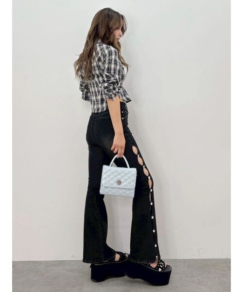 EVRIS(エヴリス)の「SUNNYコンパクトチェックシャツ 秋服(シャツ/ブラウス・レディース・ベージュ/ブラウン/ブラック・FREE)」の8枚目の写真