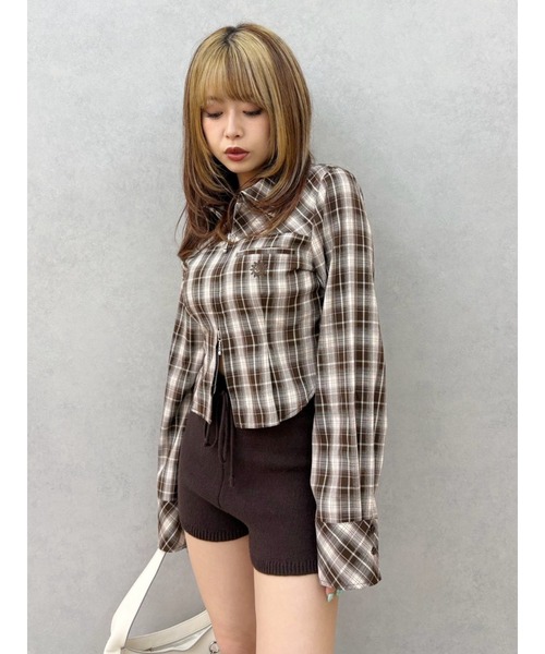 EVRIS(エヴリス)の「SUNNYコンパクトチェックシャツ 秋服(シャツ/ブラウス・レディース・ベージュ/ブラウン/ブラック・FREE)」の18枚目の写真