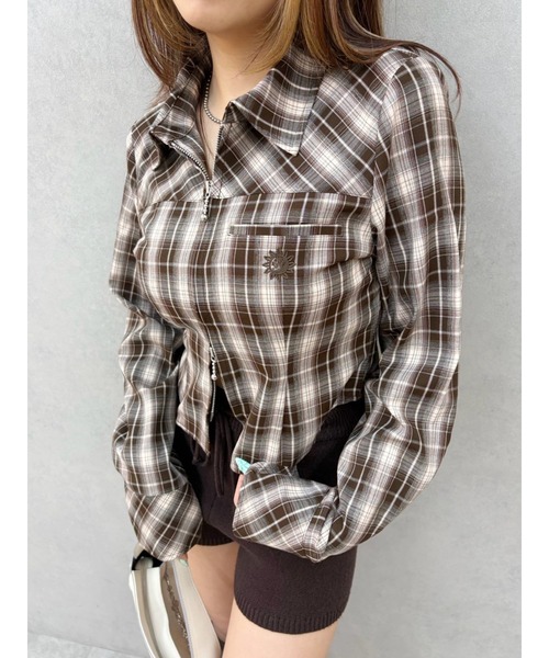 EVRIS(エヴリス)の「SUNNYコンパクトチェックシャツ 秋服(シャツ/ブラウス・レディース・ベージュ/ブラウン/ブラック・FREE)」の16枚目の写真