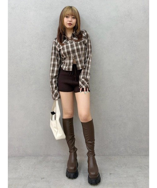 EVRIS(エヴリス)の「SUNNYコンパクトチェックシャツ 秋服(シャツ/ブラウス・レディース・ベージュ/ブラウン/ブラック・FREE)」の20枚目の写真