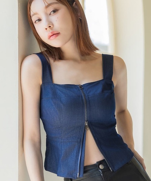 twobikeminimum出品です。 ジップデニムカップ付きビスチェ《BRAmone Fashion Glamorous