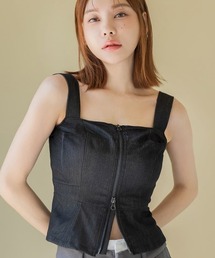 ジップデニムカップ付きビスチェ《BRAmone Fashion Glamorous》