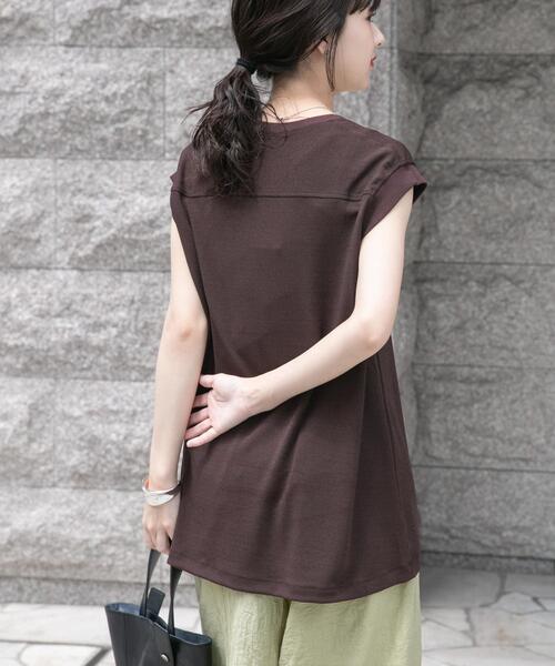ITEMS URBANRESEARCH(アイテムズ アーバンリサーチ)の「カットジョーゼットフレンチTシャツ(Tシャツ/カットソー・レディース・ホワイト/ブラック/ブラウン・FREE)」の18枚目の写真