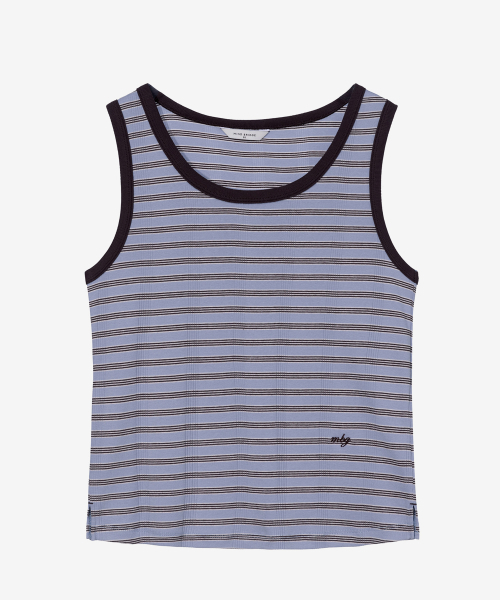 MIND BRIDGE WOMEN（マインドブリッジウーマン）の「[W]変形ゴルジブルーストライプトップ（Tシャツ/カットソー・レディース・ブルー・55/66）」の2枚目の写真