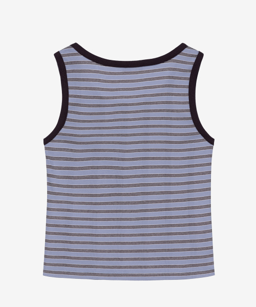 MIND BRIDGE WOMEN（マインドブリッジウーマン）の「[W]変形ゴルジブルーストライプトップ（Tシャツ/カットソー・レディース・ブルー・55/66）」の3枚目の写真