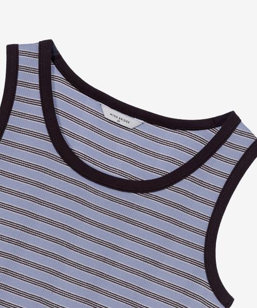 MIND BRIDGE WOMEN（マインドブリッジウーマン）の「[W]変形ゴルジブルーストライプトップ（Tシャツ/カットソー・レディース・ブルー・55/66）」の4枚目の写真