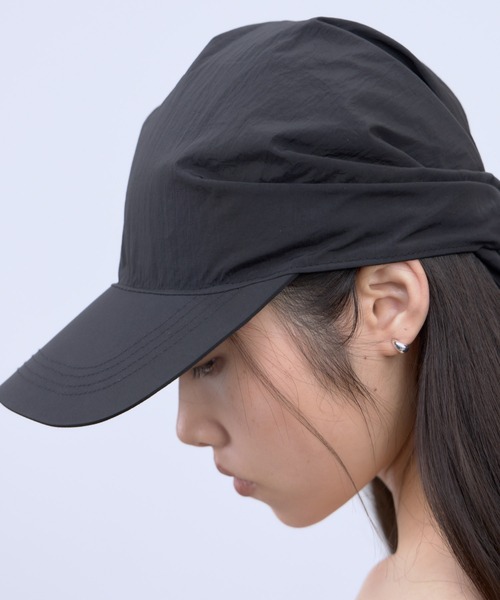 THINGS THAT MATTER(シングス ザット マター)の「SCARF DESIGN NYLON CAP / スカーフ デザイン ナイロン キャップ(キャップ・レディース・オフホワイト/ブラック・FREE)」の8枚目の写真