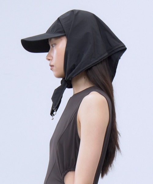 THINGS THAT MATTER(シングス ザット マター)の「SCARF DESIGN NYLON CAP / スカーフ デザイン ナイロン キャップ(キャップ・レディース・オフホワイト/ブラック・FREE)」の5枚目の写真