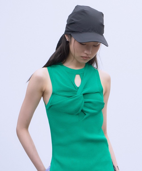 THINGS THAT MATTER(シングス ザット マター)の「SCARF DESIGN NYLON CAP / スカーフ デザイン ナイロン キャップ(キャップ・レディース・オフホワイト/ブラック・FREE)」の9枚目の写真