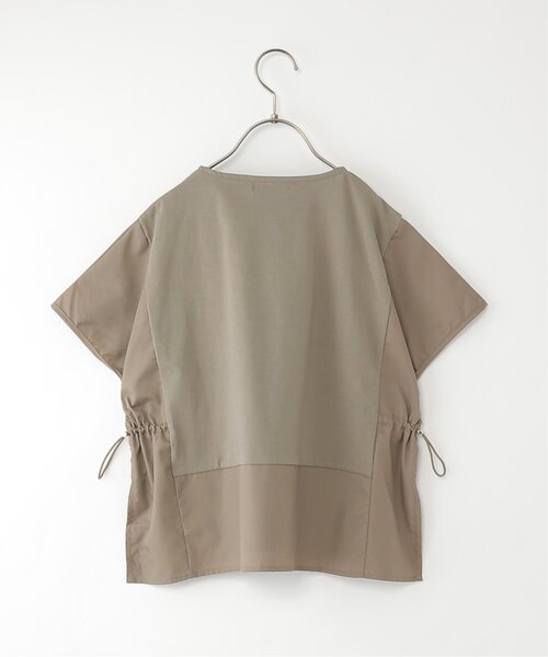 ikka(イッカ)の「【親子コーデ】冷感ドロスト切替プルオーバー(130~160cm)(Tシャツ/カットソー・キッズ・グレイッシュベージュ/ブラウン系その他・160/130/140/150)」の4枚目の写真