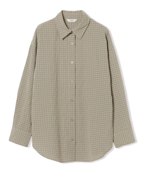 BEAMS HEART(ビームスハート)の「チェック オーバーサイズ シャツ(シャツ/ブラウス・レディース・イエロー/ベージュ/ブラック・FREE)」の8枚目の写真