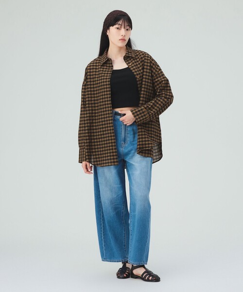 BEAMS HEART(ビームスハート)の「チェック オーバーサイズ シャツ(シャツ/ブラウス・レディース・イエロー/ベージュ/ブラック・FREE)」の14枚目の写真
