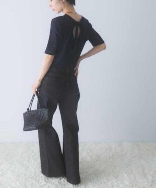 URBAN RESEARCH ROSSO WOMEN(アーバンリサーチ ロッソ)の「バックリボンカットソー(Tシャツ/カットソー・レディース・オフホワイト/ブラウン/ネイビー・FREE)」の6枚目の写真