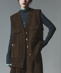 ウールミックス ツイード オーバー ベスト / Wool-Blend Tweed Overvest
