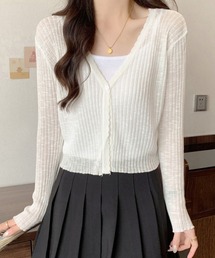 Miniministore（ミニミニストア）の「Vネックシアー カーディガン 春夏羽織り（カーディガン/ボレロ）」