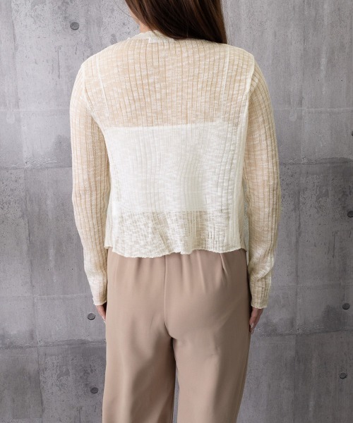 Miniministore(ミニミニストア)の「Vネックシアー カーディガン 春夏羽織り(カーディガン/ボレロ・レディース・ミント/ブラック/ライトブルー/ラベンダー/イエロー/ピンク/ベージュ/ホワイト・FREE)」の21枚目の写真