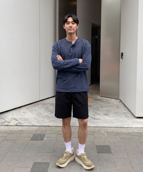 LETTERCOMO（レテルコモ）の「メロウヘンリーネックストライプロングスリーブネイビー（Tシャツ/カットソー・メンズ・ネイビー・MEDIUM/LARGE）」の6枚目の写真
