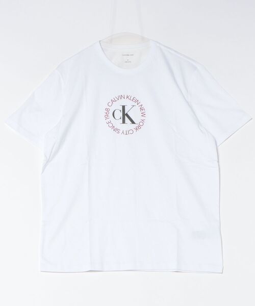 Calvin Klein(カルバン・クライン)の「【Calvin Klein】SS 30s WHSL CK WORD CIRCLE GRAPH LV14RE816G(Tシャツ/カットソー・メンズ・ホワイト・M/L/XL/XXL)」の1枚目の写真