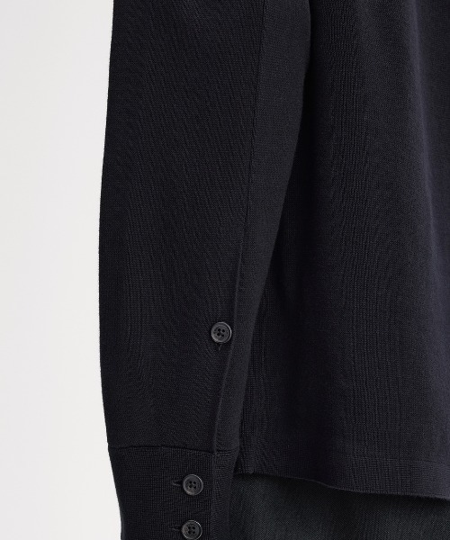 FRED PERRY(フレッドペリー)の「【先行予約受付中】Knitted Overshirt/ニットオーバーシャツ(カーディガン/ボレロ・メンズ・ダークグリーン/ブラック・S/M/L)」の4枚目の写真