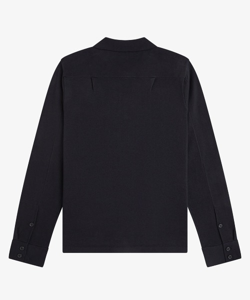 FRED PERRY(フレッドペリー)の「【先行予約受付中】Knitted Overshirt/ニットオーバーシャツ(カーディガン/ボレロ・メンズ・ダークグリーン/ブラック・S/M/L)」の8枚目の写真