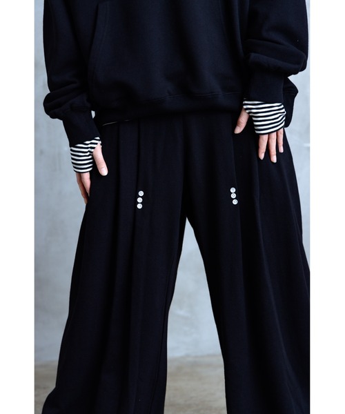 TAMYU(タミュー)の「TAMYU - Morse Button Sweat Pants / モールスボタンスウェットパンツ(スウェットパンツ・メンズ・ブルーグレー/ブラック・SMALL/FREE)」の12枚目の写真