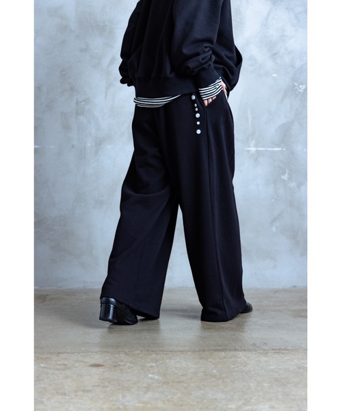TAMYU(タミュー)の「TAMYU - Morse Button Sweat Pants / モールスボタンスウェットパンツ(スウェットパンツ・メンズ・ブルーグレー/ブラック・SMALL/FREE)」の10枚目の写真