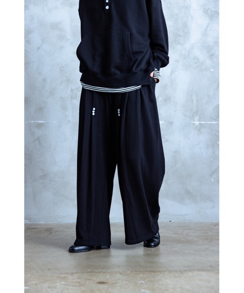 TAMYU(タミュー)の「TAMYU - Morse Button Sweat Pants / モールスボタンスウェットパンツ(スウェットパンツ・メンズ・ブルーグレー/ブラック・SMALL/FREE)」の6枚目の写真