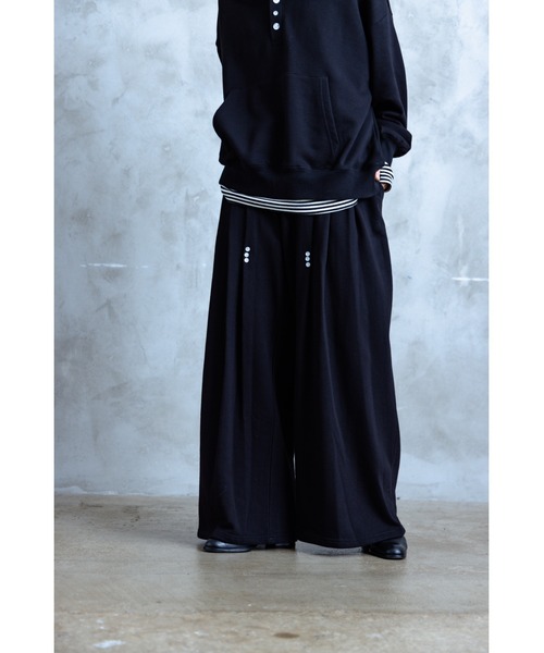 TAMYU(タミュー)の「TAMYU - Morse Button Sweat Pants / モールスボタンスウェットパンツ(スウェットパンツ・メンズ・ブルーグレー/ブラック・SMALL/FREE)」の7枚目の写真