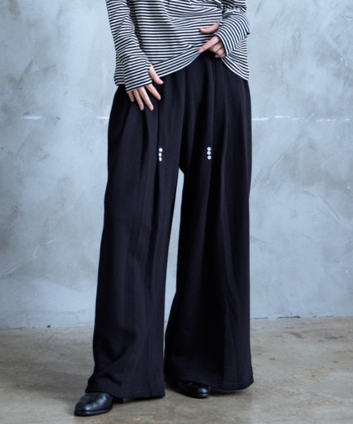 TAMYU(タミュー)の「TAMYU - Morse Button Sweat Pants / モールスボタンスウェットパンツ(スウェットパンツ・メンズ・ブルーグレー/ブラック・SMALL/FREE)」の3枚目の写真
