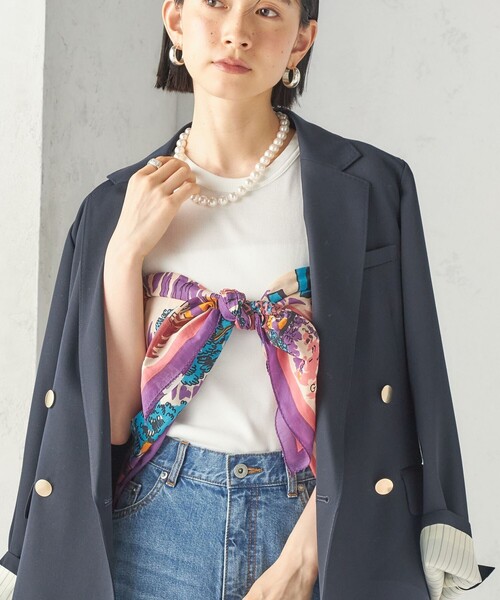 SHIPS（シップス）の「【一部SHIPS別注】BINDU: スカーフ 100×100（バンダナ/スカーフ・レディース・オレンジ系/ピンク系/ネイビー/オレンジ・ONE SIZE）」の6枚目の写真