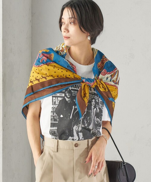 SHIPS（シップス）の「【一部SHIPS別注】BINDU: スカーフ 100×100（バンダナ/スカーフ・レディース・オレンジ系/ピンク系/ネイビー/オレンジ・ONE SIZE）」の20枚目の写真
