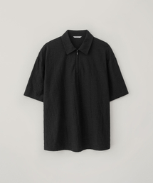 BLANKROOM（ブランクルーム）の「ノーブルスラブハーフジップ_BLACK（Tシャツ/カットソー）」