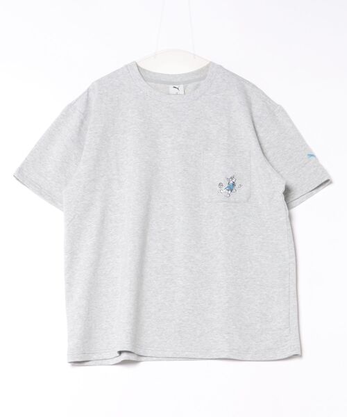 PUMA（プーマ）の「《PUMA》ESS ELEVATED MX ベビーテリー ポケット 半袖 Tシャツ（Tシャツ/カットソー・メンズ・ブラック/グリーン系その他/ライトグレー/ホワイト・M/S/XXL/XL/L）」の3枚目の写真